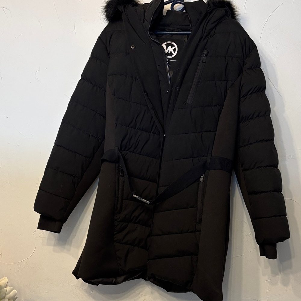Michael Kors Black Hooded Puffer Coat